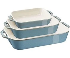 Zwilling STAUB 40508-172-0 3 stačiakampių keraminių lėkščių rinkinys – antikvarinio turkio spalvos