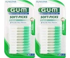 Sunstar Gum Soft-Picks Original With Regular Fluoride tarpdančių valymo priemonė 80 vnt