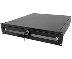 Intellinet 715829 2U stalčius 19" stelažų spintelėms, Rakinama, 466mm, Juoda