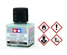 Tamiya panelių linijų akcento emalė – šviesiai pilka, 40 ml (87189)
