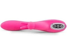 Pink Rožinė EasyToys Double Rabbit Intimate Massager Atsparus vandeniui 21cm Rožinė USB