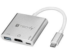 TECHLY konverterio kabelio adapteris USB-C prie USB 3.0 HDMI ir PD