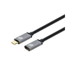 TECHLY USB 3.2 Gen 2 USB-C M/F E-Mark Cable 1m Juodas