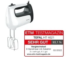 Plakiklis TEFAL | Hand Mixer | PrepMix+ HT462138 | Hand Mixer | 500 W | Greičių skaičius 5 | Turbo mode | Baltas