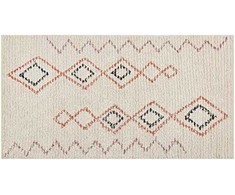Beliani Lumarko medvilnės kilimas 80 x 150 cm smėlio GVAŠATI!