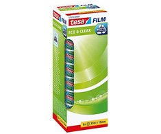 Tesa tesafilm eco&amp;clear* 8 ritinėliai 33 m 19 mm biuro dėžutė