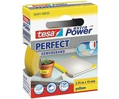 tesa extra Power Perfect Gewebeband 2,75m 19mm gelb