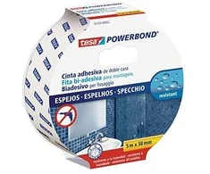 tesa Powerbond tvirtinimo juosta veidrodžiams, 5 m, 38 mm