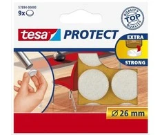 Tesa Podkładki Veltinio pagalvėlės, 26 mm skersmens, baltos, 9 vnt.