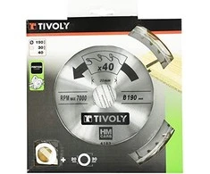 Tivoly Diskinis pjūklas medžiui 190x30x2.8/1.7mm, z40, 15°, (20mm adapteris)