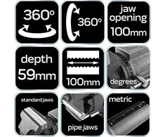 Neo Tools Stacionarus spaustuvas Neo 35-030; 100 mm