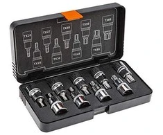 Koncówki Torx galvučių rinkinys, 9 dalys, 55 mm