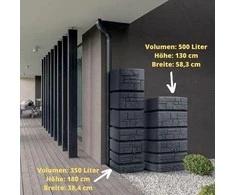 Prosperplast bokšto akmens bakas lietaus vandeniui PPL372495/ALL