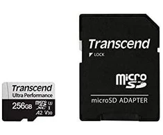 Atminties kortelė TRANSCEND 256GB Micro SD su adapteriu UHS-I U3 A2