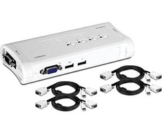 TRENDNET 4 prievadų USB KVM jungiklio rinkinys