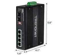 Šakotuvas Carruzzo Trendnet TI-UPG62 tinklo komutatorius Ne-valdomas L2 Gigabit Ethernet (10/100/1000) Maitinimas per Eternetą (PoE) Juoda
