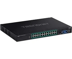 Šakotuvas TRENDnet 26-Port Industr. Gigabit L2 valdomas PoE+ stovo laikiklis