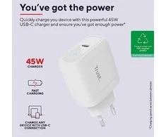 Adapteris Lādētājs Trust Maxo 45W USB-C Charger Baltas