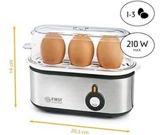 TZS First Austria Egg Boiler, Stainless Steel, 210W, Buzzer, 3 Eggs FA-5115-2