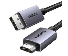 Kabelis DisplayPort (DP) kištukas - HDMI kištukas vienpusis 4K@30Hz 1m juodas DP125 UGREEN