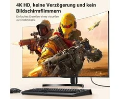 Kabelis DisplayPort (DP) kištukas - HDMI kištukas vienpusis 4K@30Hz 3m juodas DP125 UGREEN