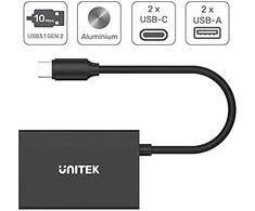 UNITEK H1302A šakotuvas USB-C 10Gbps 2x USB-A 2x USB-C