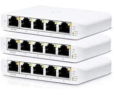 Šakotuvas UBIQUITI USW-Flex-Mini-3 jungiklis UniFi 5x RJ45 1000Mb/s 1x PoE 3 pakuotėse