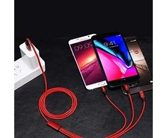 UNITEK C4049RD Unitek kabelis 3-in-1, USB-C tipas / MicroUSB / Lightning, 1,2 m, raudonas, C4049RD