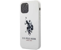 Dėklas „Us Polo Assn US Polo“ USHCP12MSLHRWH „Apple iPhone 12/12 Pro 6,1“ baltos spalvos silikoninė kolekcija