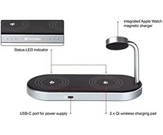 Verbatim WCS-03 3in1 Qi MFi Dual Wireless Apple Charger mažmeninė prekyba