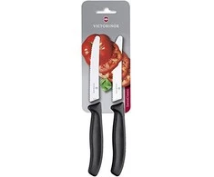 Victorinox rinkinys iš 2 dantytų pomidorų peilių juoda pūslelė
