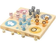 Viga PolarB Stalo žaidimas Ludo, 16 figūrų, medinis