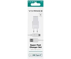 Vivanco įkroviklis USB-C 3A 1,2m, baltas (60020)