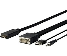 Kabelis VivoLink HDMI - D- Sub (VGA) + USB-A 1m juoda (PROVGAHDM1)