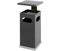 HAGLEITNER Šiukšliadėžė su pelenine, V formos dalis, antracito spalvos, cinkuotas plienas/plienas su milteliniu dengimu, 70 ltr. su metaliniu vidiniu indu, ugniai atspari, lauko sąlygoms, paruošta įrengimui į žemę, įsk. medžiagą