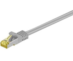 Goobay 15m RJ45 pataisinis kabelis CAT 6A S/FTP (PiMF), 500 MHz, su CAT 7 neapdorotu kabeliu, pilkas LSZH, be halogenų, varinis