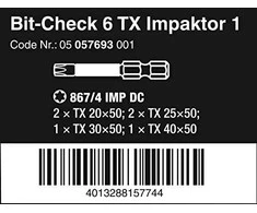 „Wera Bit-Check 6 TX Impaktor 1“.