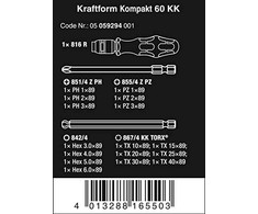 WERA Kraftform Kompakt 60 KK maišelis su. 89 mm ilgio antgaliai