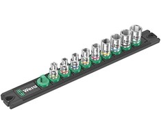 Wera Wera A 4 socket magnet strip Zyklop socket set 1/4 (juodas/žalias, 9 pieces)