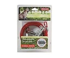 Pavadėlis Zolux TIE-OUT CABLE, raudonas, 9 m