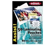 Ednet laminavimo maišeliai vizitinėms kortelėms, 80 mic., 60x95mm, 50 vnt.91527