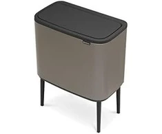 Šiukšlių dėžė Brabantia Bo Touch, 11+23 l, Platinos spalvos