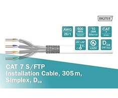 Digitus Assmann CAT.7 S / FTP ĮRENGINIAI CABLE / 305MBOX600MHZLSZH-3RAL9003