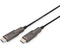 Digitus Hibridinis AOC HDMI 2.0 Premium didelės spartos Ethernet 4K60Hz UHD HDMI D/A HDMI D/A M/M kabelis, juodas, 30 m