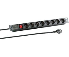 EFB 19" 1HE Steckdosenleiste 8xCEE 7/3 mit Schalter,Juodas