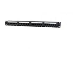 GEMBIRD NPP-C524CM-001 Gembird 19 patch panel 24 port 1U cat.5e su galinio kabelio valdymu, juodas