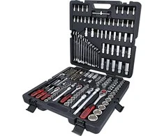 Raktų, terkšlių ir galvučių rinkinys KS TOOLS 1/4"+3/8"+1/2", 216 dalių