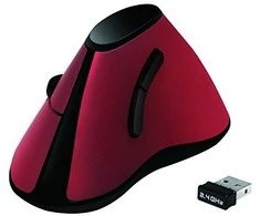 LOGILINK ID0159 LOGILINK - Ergonomiška vertikali pelė, bevielis 2,4 GHz, raudonas
