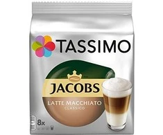 Jacobs Kavos kapsulės Tassimo Latte Macchiato Classico (suderinamos su Bosch Tassimo kapsuliniais kavos aparatais), 8+8 vnt.