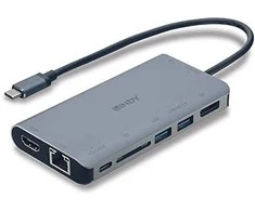 Nešiojamojo Kompiuterio Mini Dokavimo Stotis - LINDY DST-Mini XT USB-C Dokas, 4K HDMI, Dvigubas Ekranas, 100W PD, Gigabit Ethernet